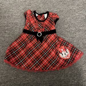 Infant/Baby Minnie Mouse Outfit/Dress Velvet Red White 18M